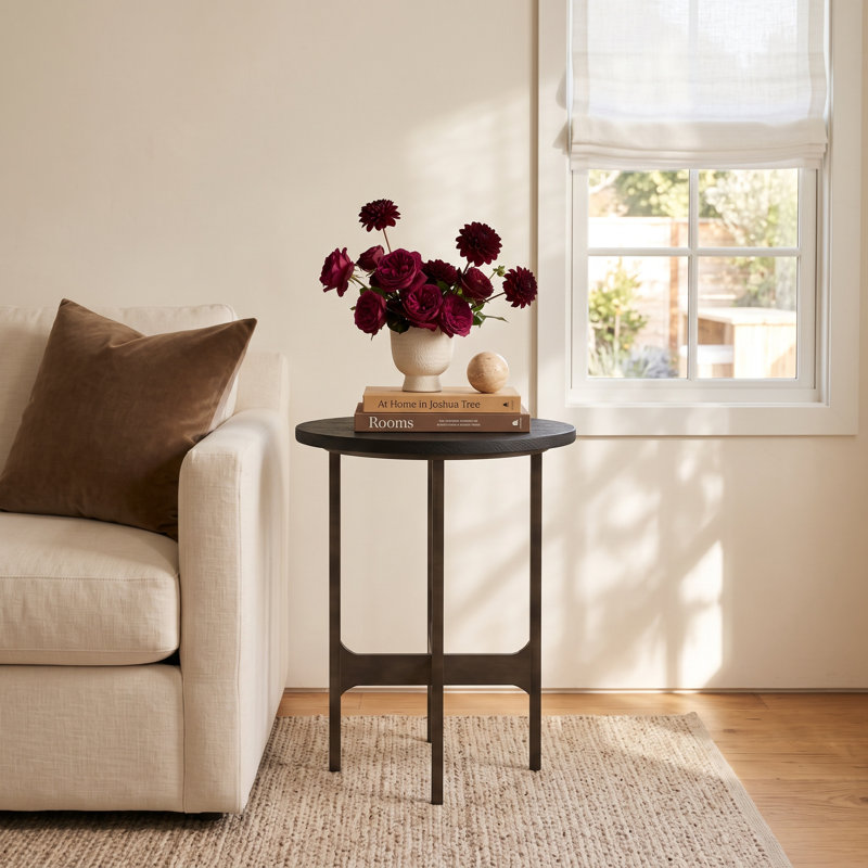 Erminia Solid Wood Top End Table