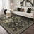 Animal Print Machine Washable Beige/Black/Green Indoor Area Rug With Non-Slip Backing-1543298324