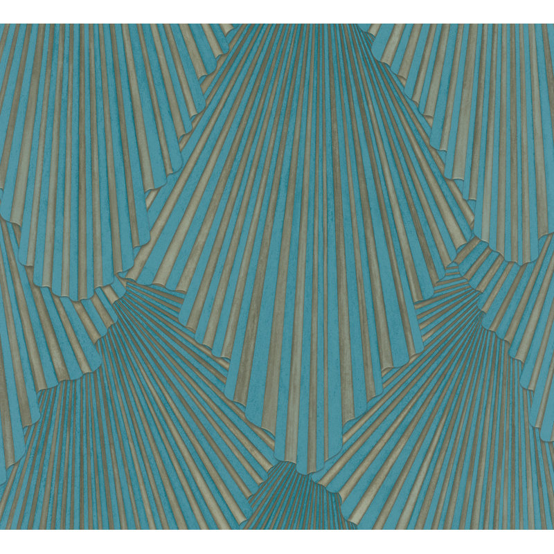 Papier peint géométrique Lumiere, Bleu