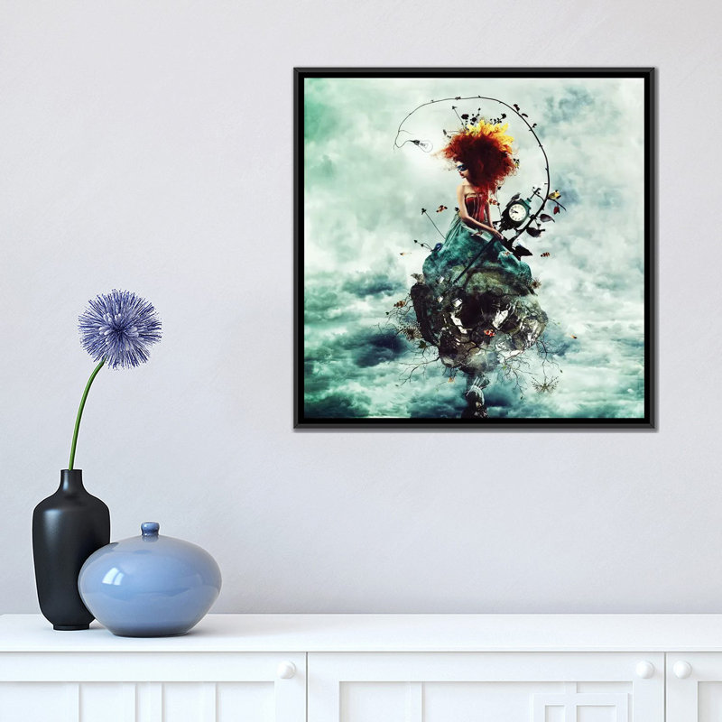 " Delirium " by Mario Sanchez Nevado, Black Framed Canvas, No Mat, 37" H x 37" W x 1.5" D