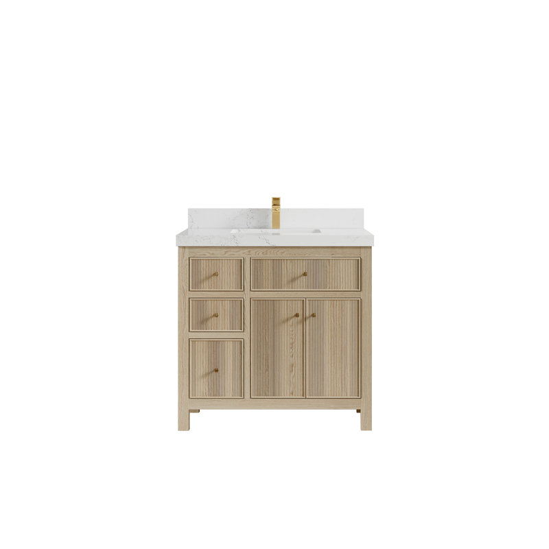 Ensemble de meuble-lavabo simple 36 po Hilmont, Empira blanc, Beige