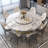 Modern Round White Rock Slab Dining Table Sets