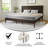 Eymen Modern Solid Wood Platform Bed with Wooden Slats and Headboard-87920010-87920008