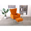 Chaise d'appoint moderne avec repose-pieds, fauteuil confortable pour salon, chambre à coucher, appartement, bureau (orange)