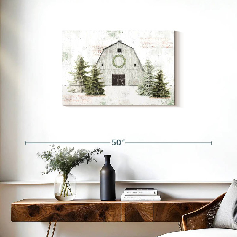 Lilie Wooded Holiday Barn, H 20 po x l 30 po