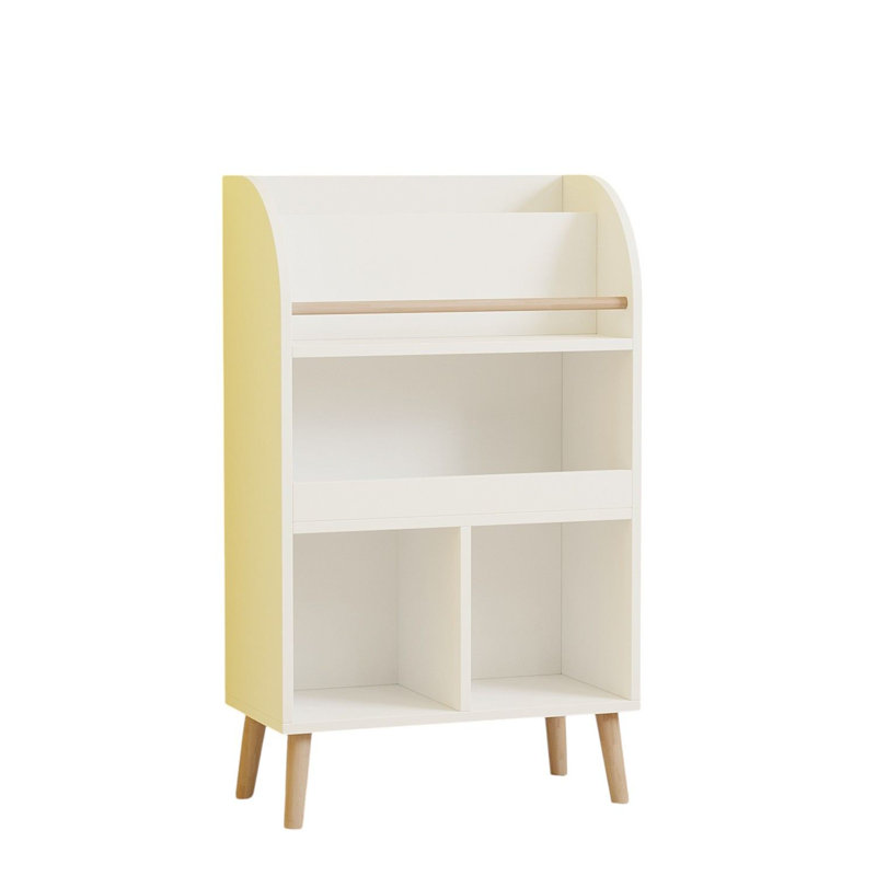 Bibliothèque moderne blanche avec de nombreuses tablettes, 23,6 po x 40,2 po x 11,8 po | 100% panneau de particules enduit de mélamine, épaisseur: 0,7 pouce | Pieds en bois durable, design scandinave élégant, idéal pour le rangement à la maison et au bureau