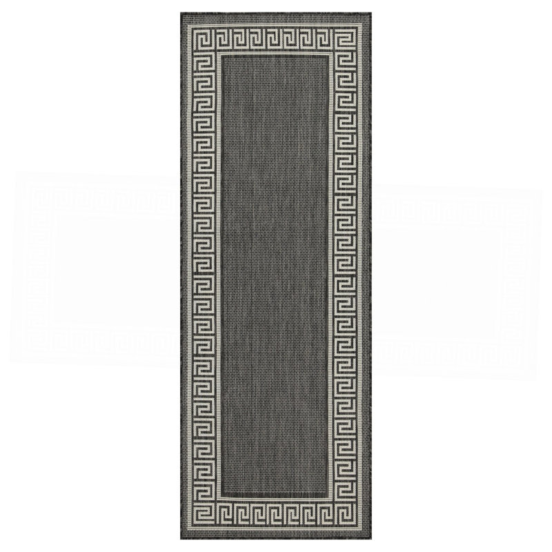 Anthracite Indoor/Outdoor Area Rug, Runner 2'7" x 7'3"