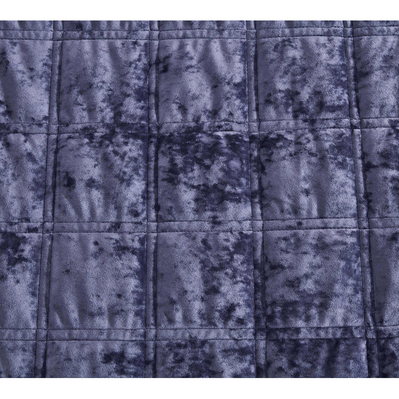 Luxurious King Size Purple Velvet Reversible Quilt Set