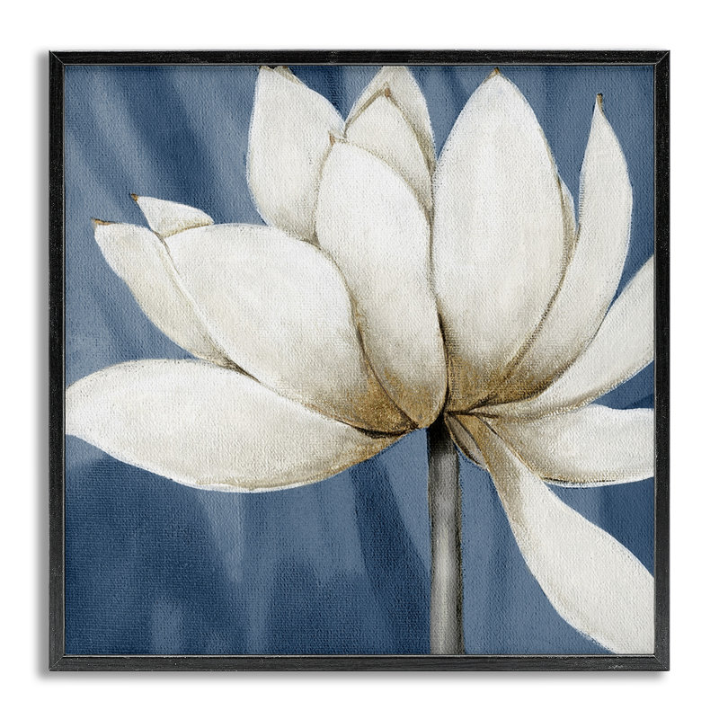 Art de giclée encadrée de pétales de lotus blanc par Carol Robinson, Estampe numérique Farmhouse, H 12 po x l 12 po
