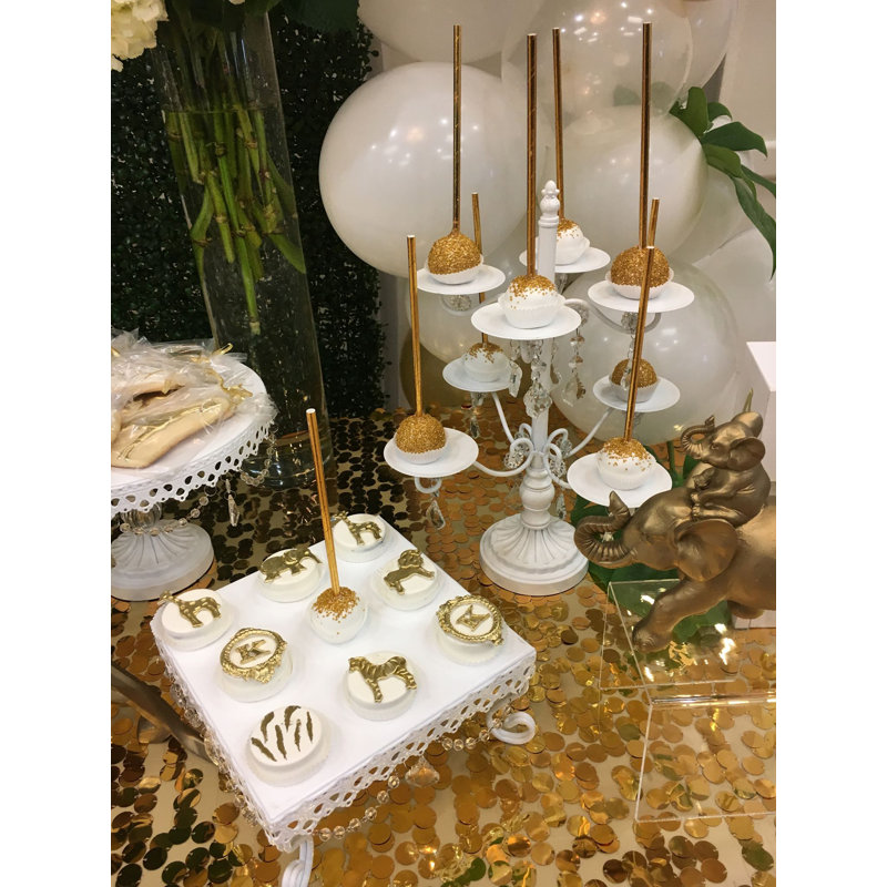 Meuble petits gâteaux lustre Nugent, blanc