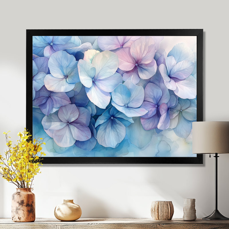 Indae - Floral Wall Art, Single Picture Framed Print without Mat, 30" H x 40" W, Black