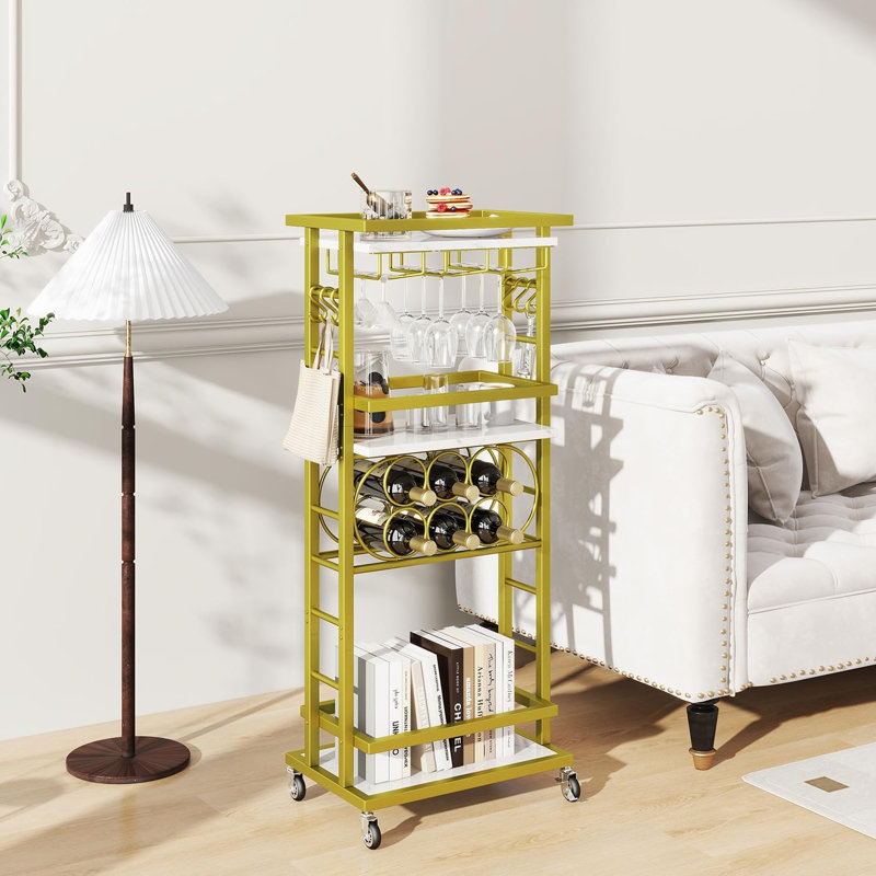 Steel Bar Cart, Gold