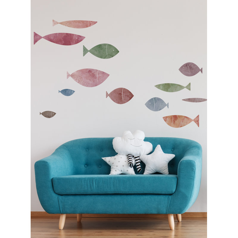 Adhésif décoratif école de poisson, Coucher de soleil, H 21 po x l 7 po