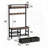 33.1" Wide Hall Tree with 23 Hooks and Movable Drawers