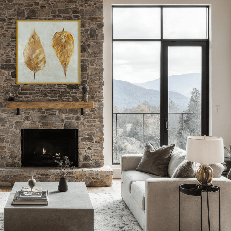 Nature Inspired "Autumn’s Gold" Canvas Wall Art By , 30" H x 30" W x 1.125" D, Framed Print, Gold