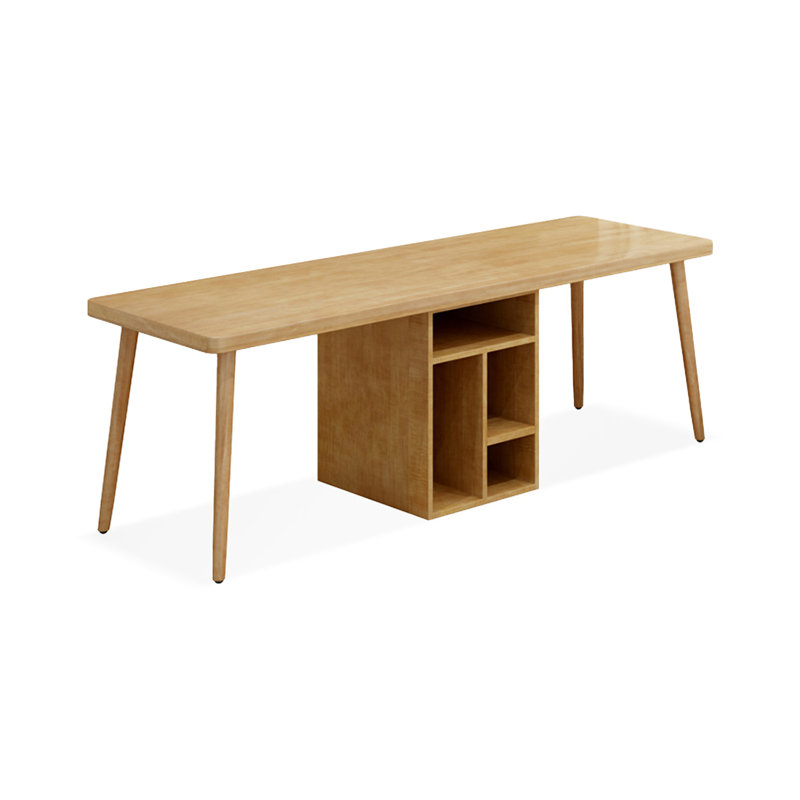 Bureau rectangulaire en bois massif Burlywood, H 29,53 po x l 78,74 po x P 23,62 po