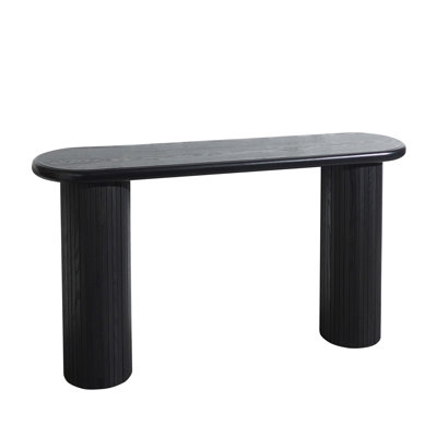 Wood Console Table, Modern Black Console Table, 56" W Fluted Entryway Table,Black Entry Table Narrow Console Table Modern Hallway Table Modern Sofa Table For Living Room
