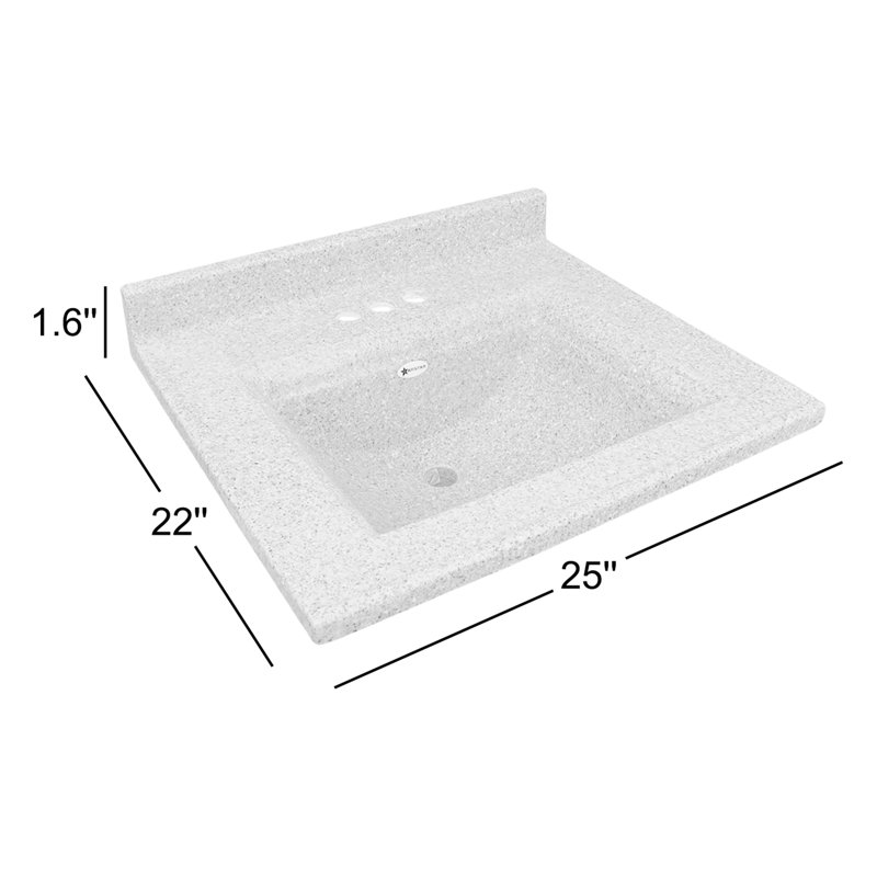 Dessus de salle de bain simple 25 po meuble-lavabo Camila, Latte