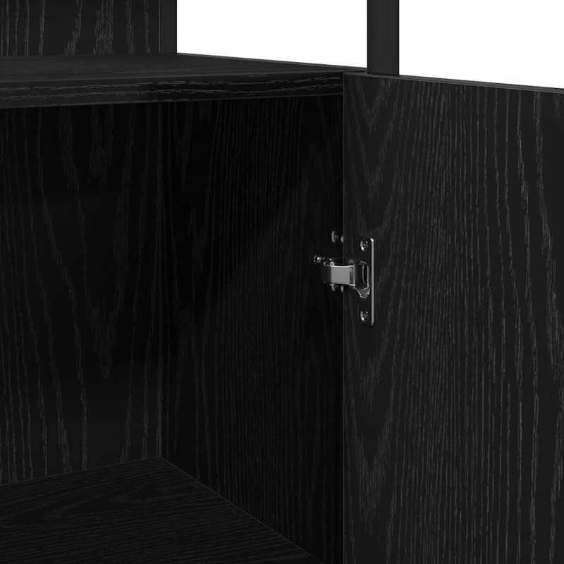 Bathroom Furniture Set With Door 3 Pcs 33 X 33 X 185.5 Cm, Black