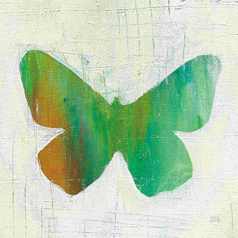 Papillons de vol II - vert, H 12 po x l 12 po