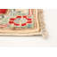 Tapis unique en laine noué à la main de style Gazni beige et rouge des années 2010 de 6 pi 9 po x 10 pi 3 po Qaiden