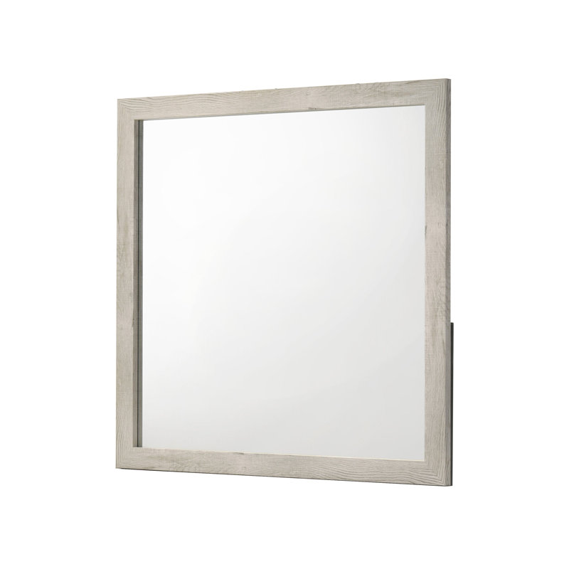 Miroir de commode Millie Whitewash (miroir seulement), Blanchir