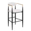 Ensemble de 2 tabourets de bar, tabourets de bar rembourrés à hauteur de comptoir avec dossier pour îlot de cuisine, pieds en fer-1088863306