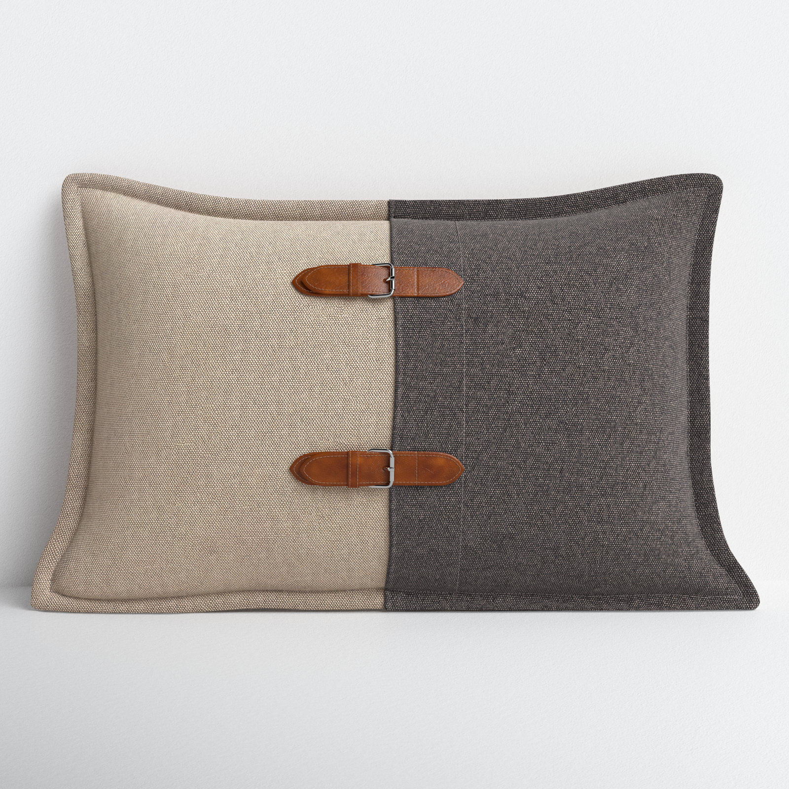 Placide Cotton Lumbar Throw Pillow, Polyester/Polyfill
