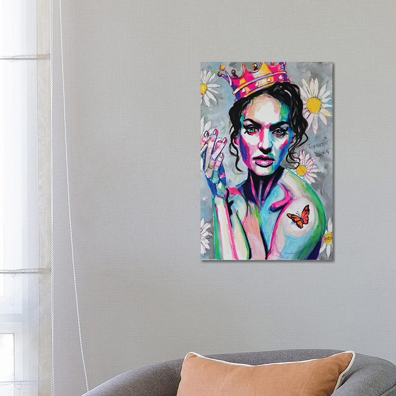 Flower Queen 1 Piece Wrapped Canvas Painting, 66.04 cm H x 45.72 cm W x 3.175 cm D