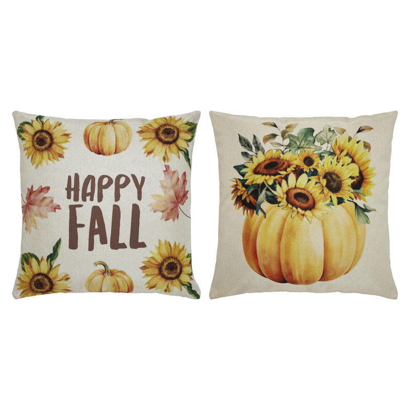 Ensemble de 2 housses de coussin « Joyeux automne » 51 x 51 cm, Square 20"