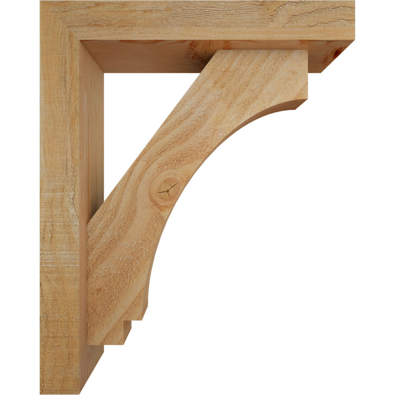 Imperial Block Bracket w/ Offset Brace, 20 x 16, 4"W Douglas Fir (Rough Sawn)