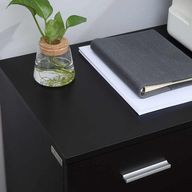 Black Particle Board Multifunction Office Filing Cabinet with Drawers and Shelves