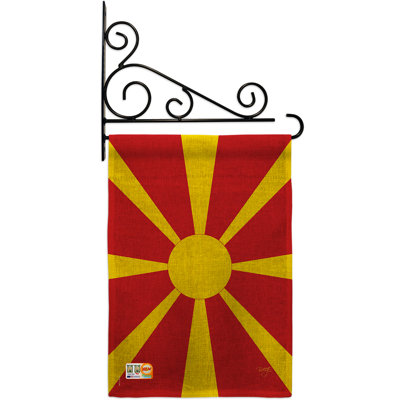 En toile jute 2 côtés de macédoine à 2 côtés 19 x 13 po drapeau de jardin
