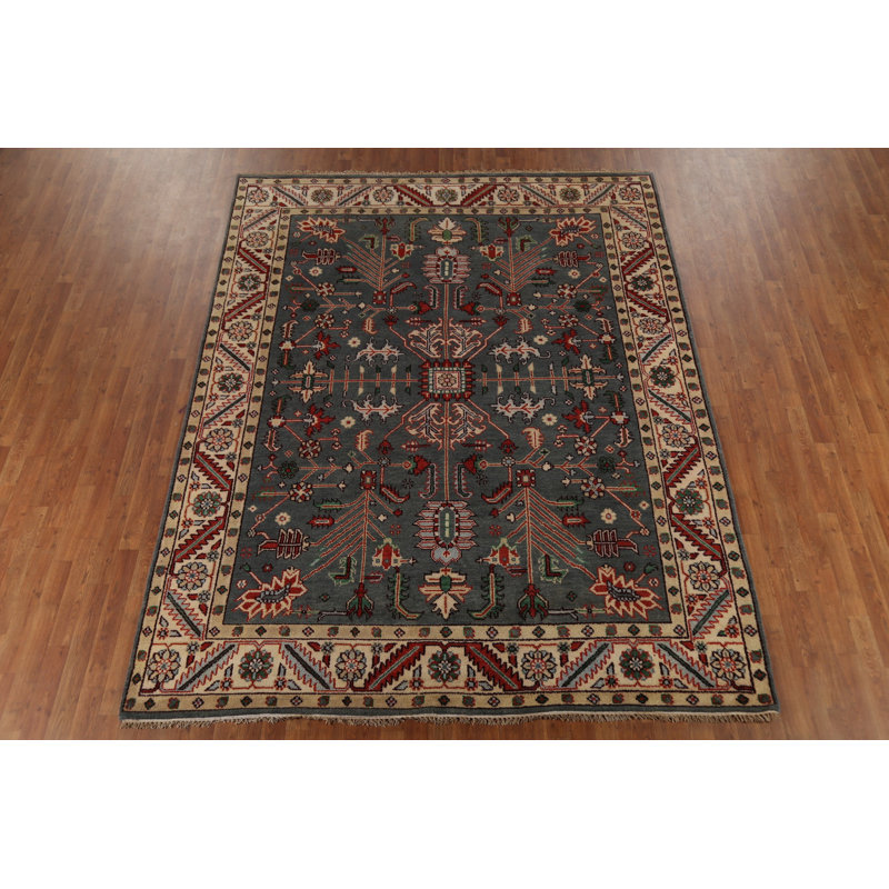 Tapis unique gris anthracite et gris de 9 pi 11 po x 7 pi Janita