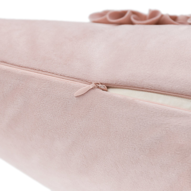 3D Flower Throw Pillow Cover Handmade Appliqued Accent Pillow Case Bed Cushion Cover, Rose Gold