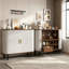 Armoire à boissons cannelée pour boissons alcoolisées et café avec 6 porte-bouteilles, 3 porte-verres et un grand tiroir de rangement, design moderne Mid-Century-2125109074