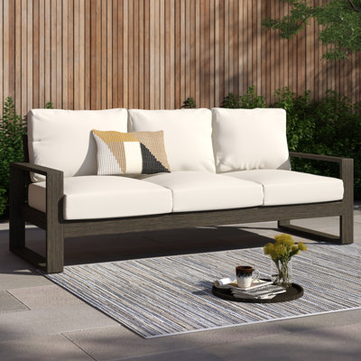 Toyea 87.4" Wide Outdoor Patio Sofa with Sunbrella® Cushions