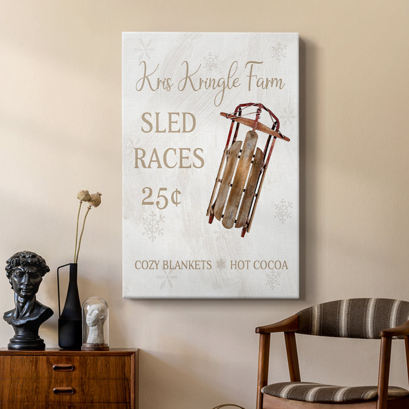 Races de traîneau - Cavas de galerie sur mesure, H 18 po x l 12 po