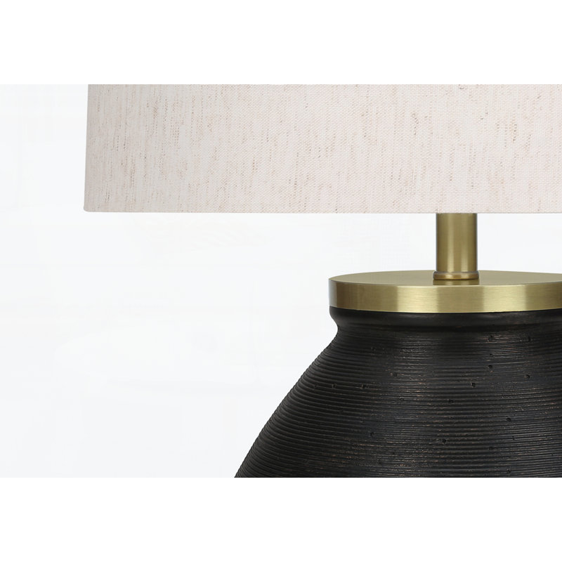 Lampe de table de style moderne, Ivoire/crème, Noir