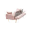 Lit rose en tissu de 69 pouces pour les petits espaces de vie, réglable à trois vitesses au lit, confortable et amovible, structure en bois massif et planche artificielle, 2 sièges, conception moderne faite de chambre à coucher