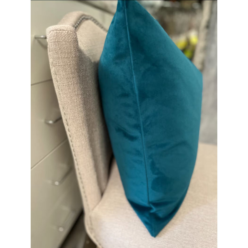 Housse de coussin double face en velours bleu sarcelle Thomas Collection®, Rectangle H 12 po x l 20 po