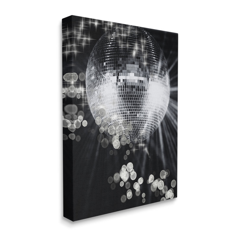 Balle disco scintillante sur toile, H 30 po x l 24 po x P 1,5 po