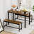 Latea Dining Set Dining Table Set Bar Table with 2 Dining Benches Kitchen Table Counter with Chairs-326761426-326761453-271958744