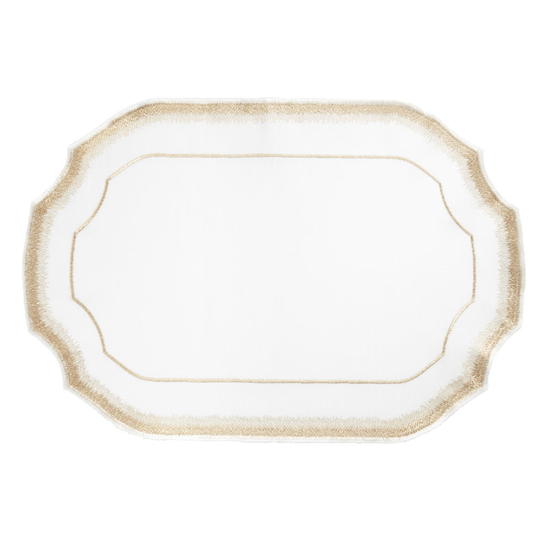 Napperon Elegant, Blanc / or
