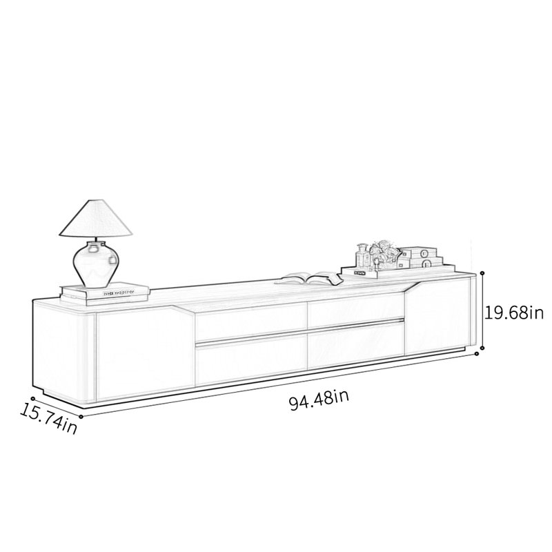 Meuble télé minimaliste en bois massif Design sens, L 94,48 po