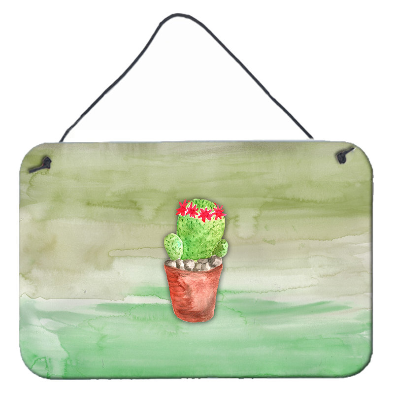 Décoration murale aquarelle hibou, Cactus, Brun/vert