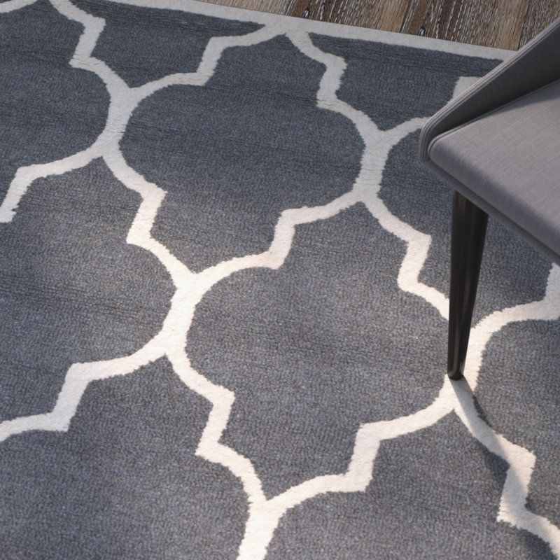 Tapis géométrique en laine touffeté à la main Cannen, Rectangle 9 pi x 12 pi
