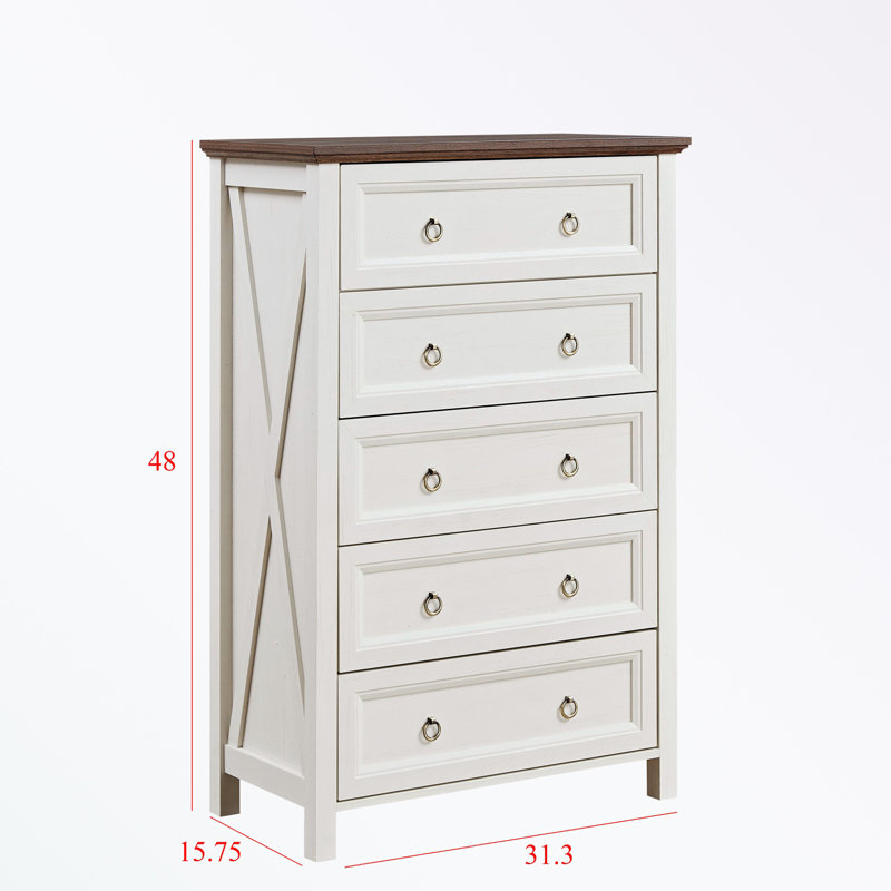 Rectangle shape Accent chests with five drawers