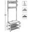 Arbre d'entrée industriel avec banc de rangement pour chaussures et 9 crochets réglables, organisateur d'entrée 3 en 1 pour manteaux, chapeaux et accessoires