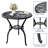 Patio 23''Cast Aluminum Side Table with Umbrella Hole,Outdoor Small Coffee Tables,Anti-Rust Bistro Table,Round End Table,Outdoor Furniture-125823484